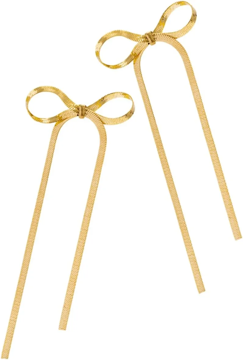 1 Pair Bow Dangle Earrings for Women Elegant Tassel Earrings Minimalist Formal Jewelry for Special Occasions Everyday Wear Fashionable Accessory