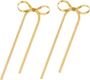 1 Pair Bow Dangle Earrings for Women Long Tassel Jewelry Minimalist Style for Any Occasion