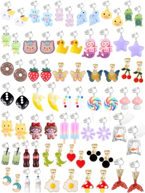 36 Pairs Cute Weird Fun Earrings for Teen Girls Unique Funky Cool Dangle Earrings Set for Wome