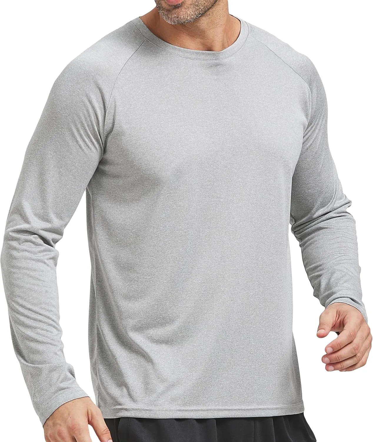 4 Pack Men's Dry Fit T Shirts Athletic Running Gym Workout Long Sleeve T Shirts for Men