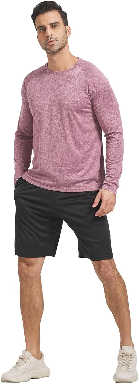 4 Pack Men's Dry Fit T Shirts Athletic Running Gym Workout Long Sleeve T Shirts for Men