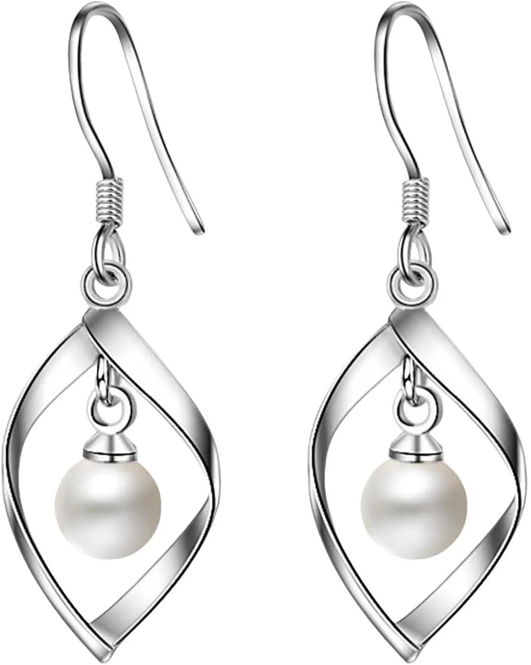 925 Sterling Silver Dangle Earrings for Women,Pearl Dangle Earring for Mom Girlfriend Jewelry Gifts for Birthday Mothers Day