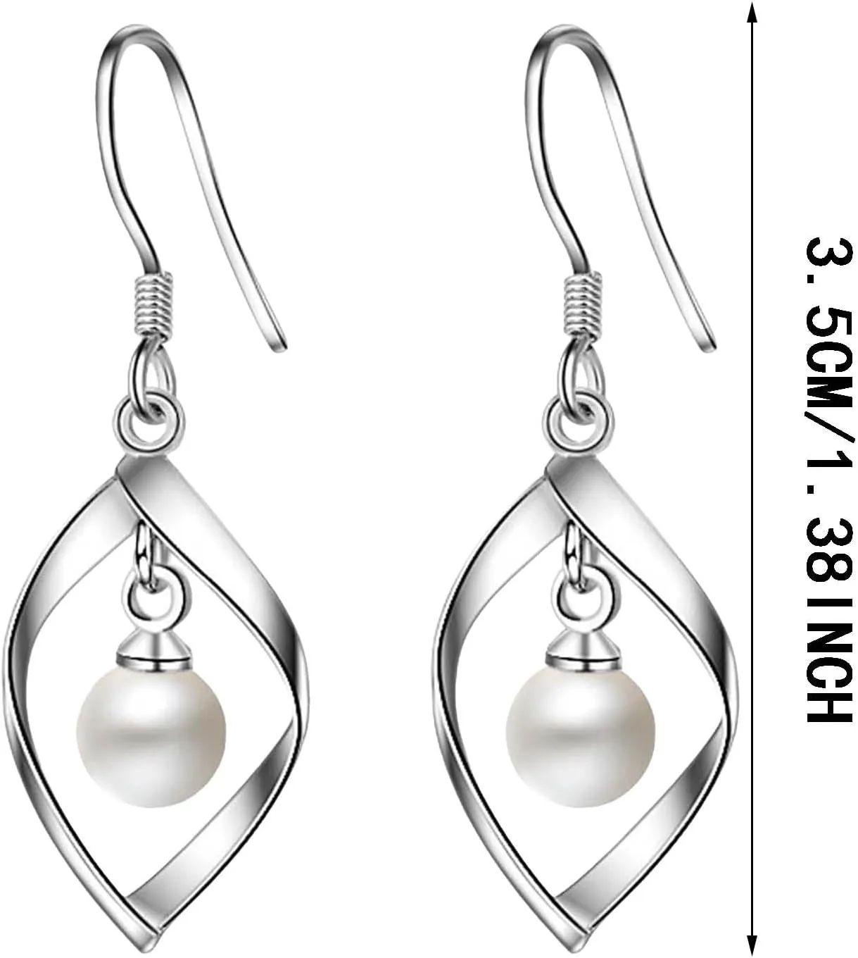 925 Sterling Silver Dangle Earrings for Women,Pearl Dangle Earring for Mom Girlfriend Jewelry Gifts for Birthday Mothers Day