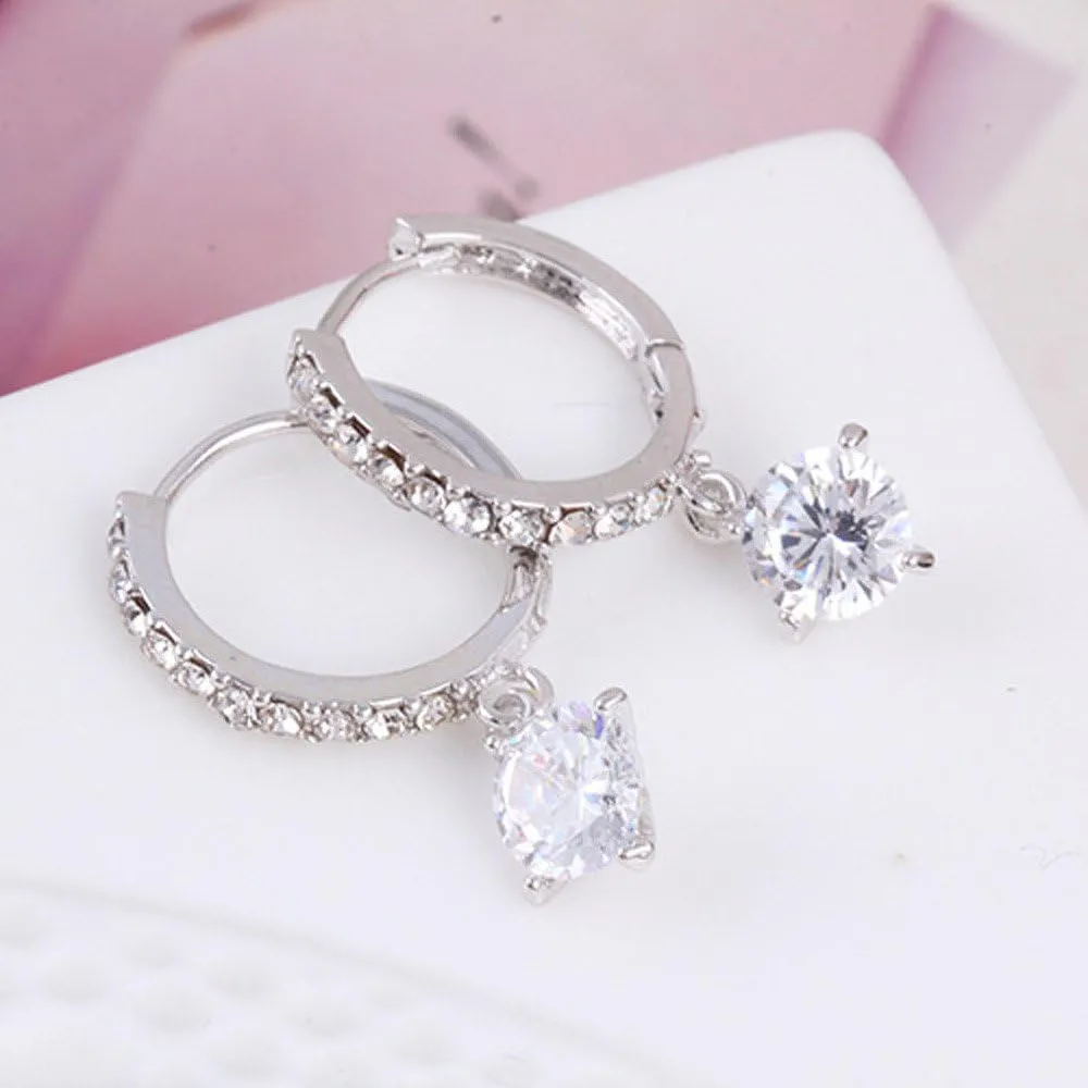 925 Sterling Silver Dangle Earrings for Women,Simulated Diamond Cubic Zirconia Drop Earrings Dainty Jewelry Gifts for Her Mom