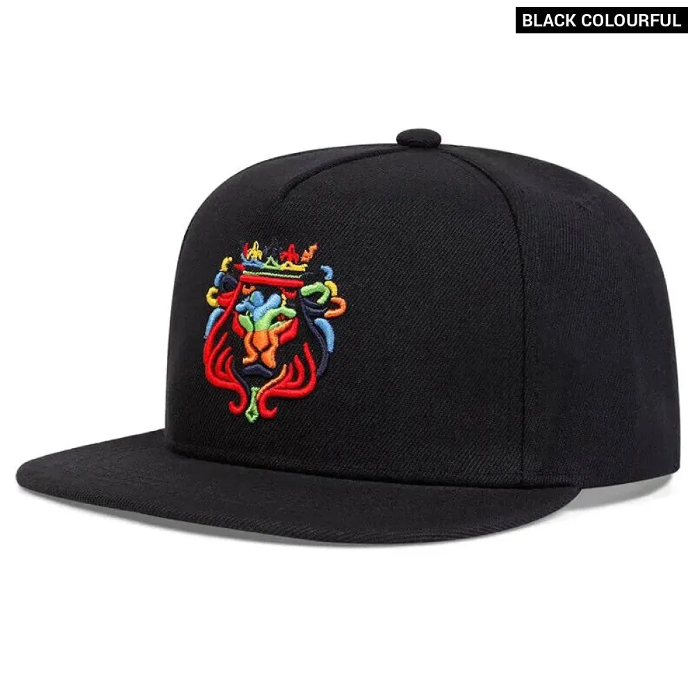 Adjustable Lion Crown Embroidered Baseball Cap / Hat