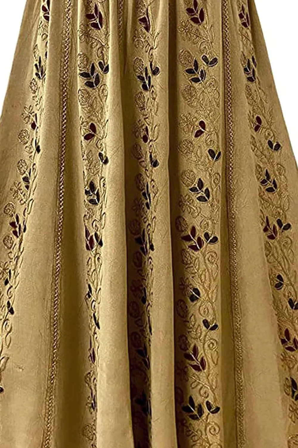 Agan Traders Women's 2025 Summer A Line Flared Floral Embroidered Panel Flowy High Waisted Maxi Skirt
