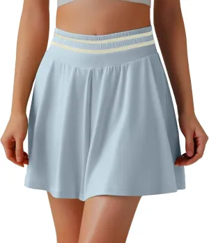 Athletic Skorts for Women High Waisted A Liner Casual Ruched Skorts Flowy Breathable Lightweight Summer Trendy Skirts
