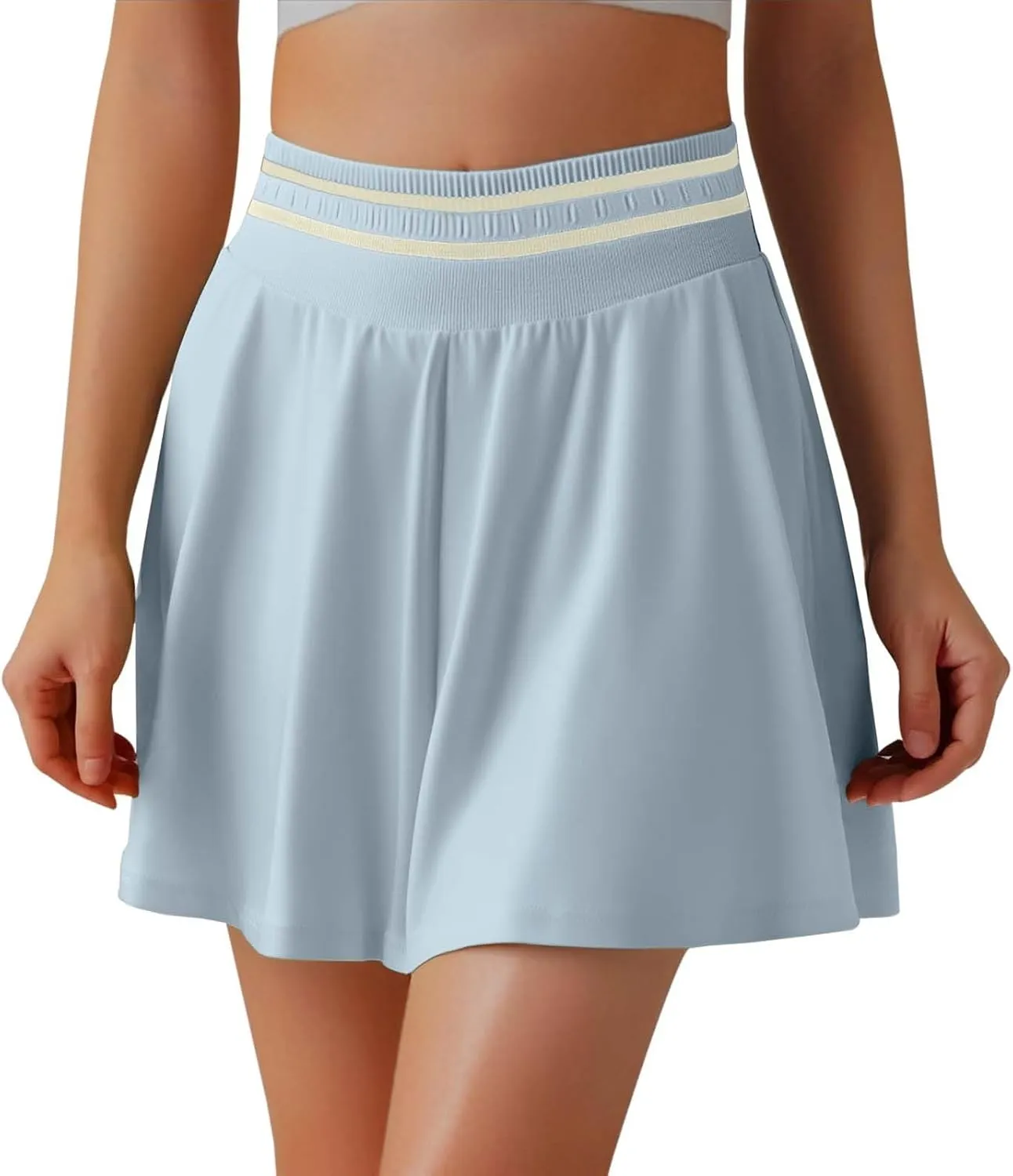 Athletic Skorts for Women High Waisted A Liner Casual Ruched Skorts Flowy Breathable Lightweight Summer Trendy Skirts
