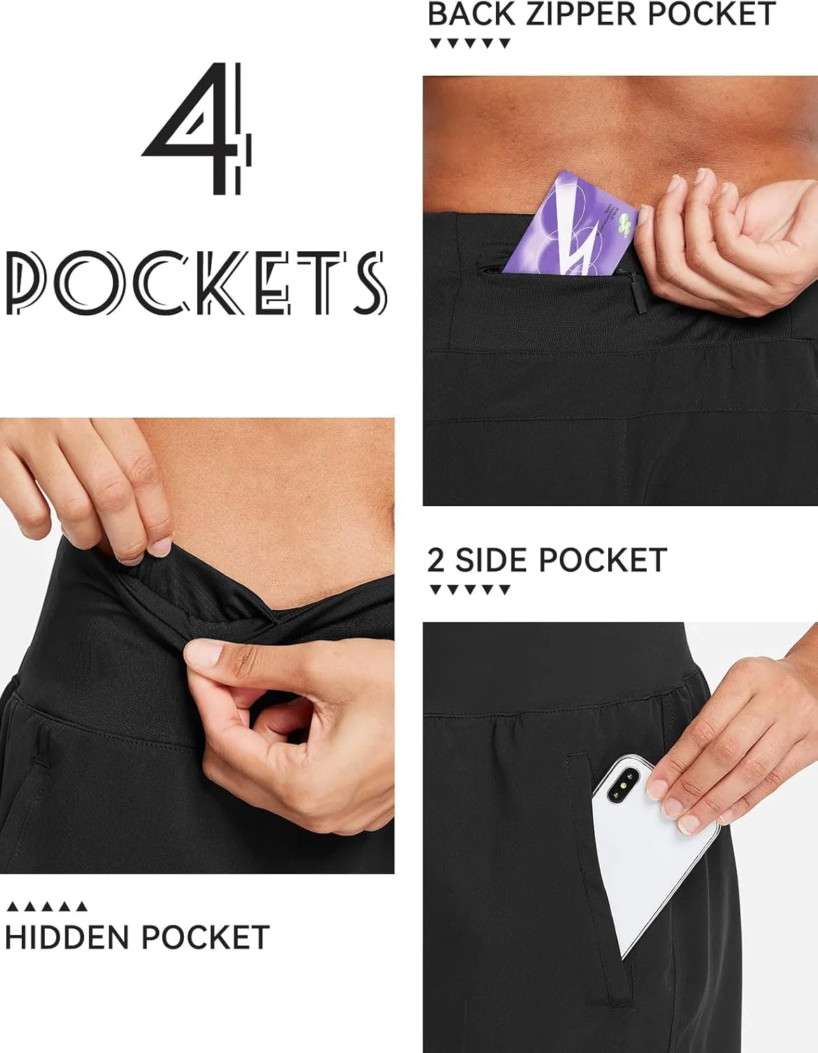 baleaf Women's 5" Workout Shorts Gym Running Shorts Athletic with Liner High Waistband Quick Dry Sports Zipper Pockets