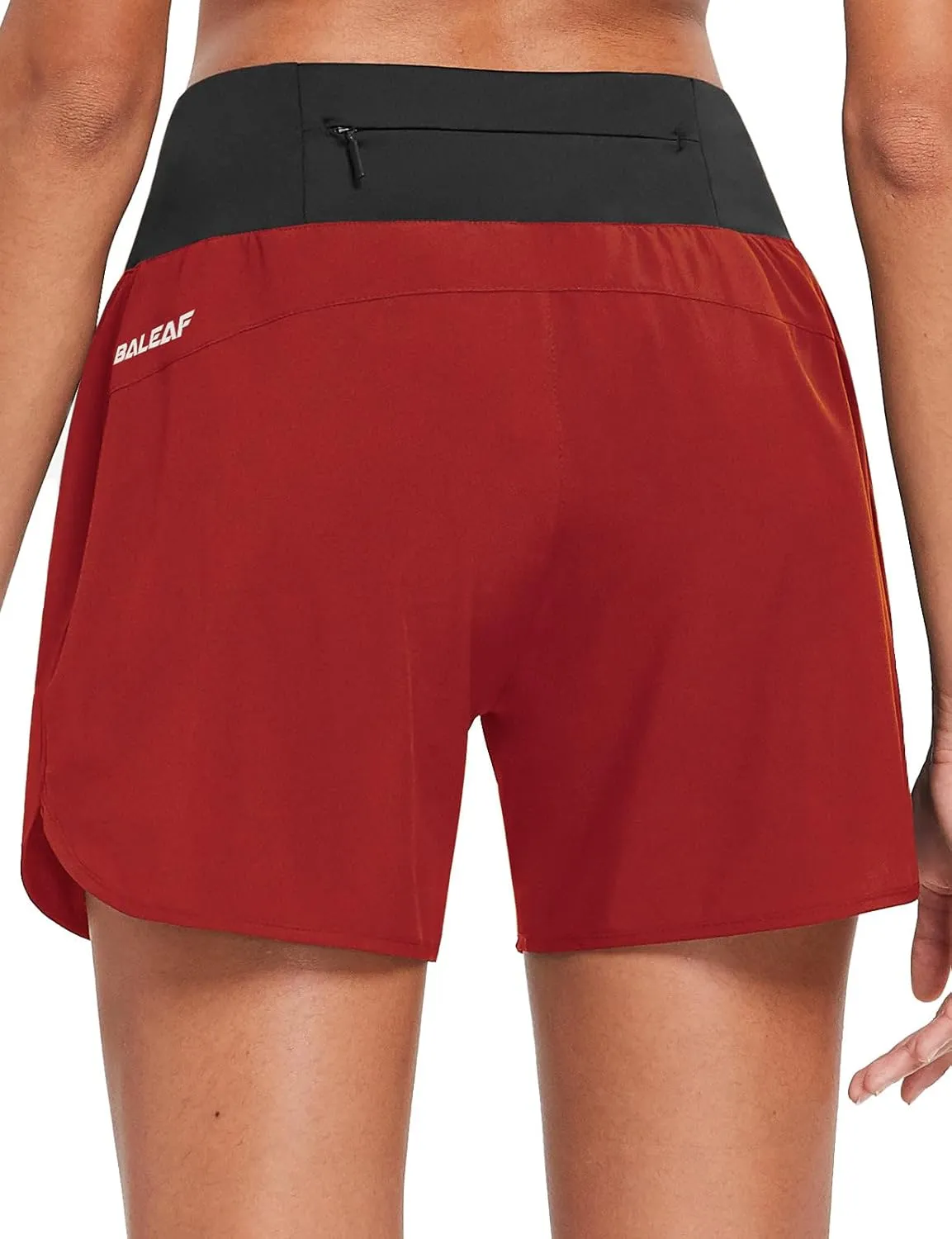 baleaf Women's 5" Workout Shorts Gym Running Shorts Athletic with Liner High Waistband Quick Dry Sports Zipper Pockets