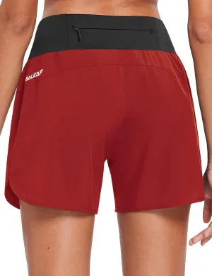 baleaf Women's 5" Workout Shorts Gym Running Shorts Athletic with Liner High Waistband Quick Dry Sports Zipper Pockets