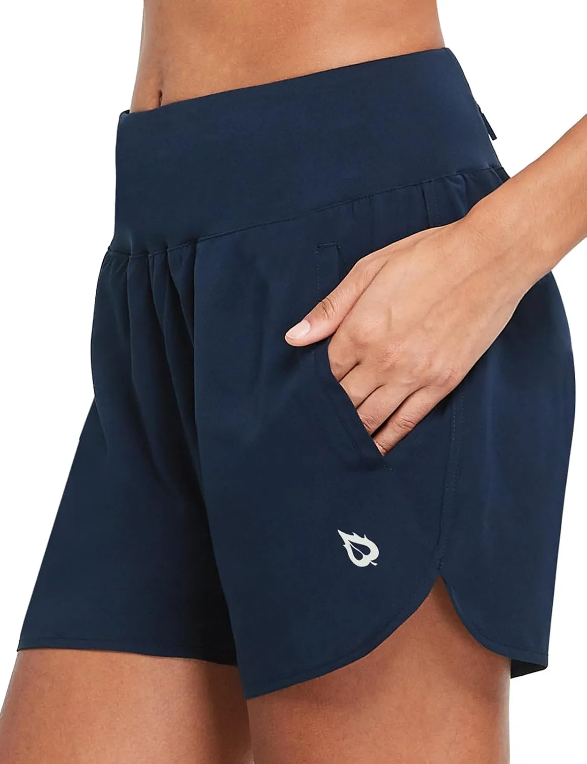 baleaf Women's 5" Workout Shorts Gym Running Shorts Athletic with Liner High Waistband Quick Dry Sports Zipper Pockets