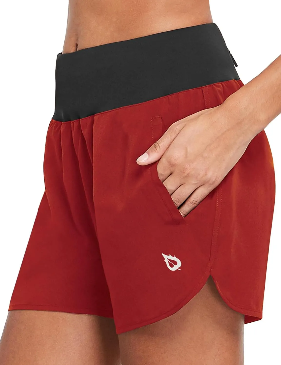 baleaf Women's 5" Workout Shorts Gym Running Shorts Athletic with Liner High Waistband Quick Dry Sports Zipper Pockets
