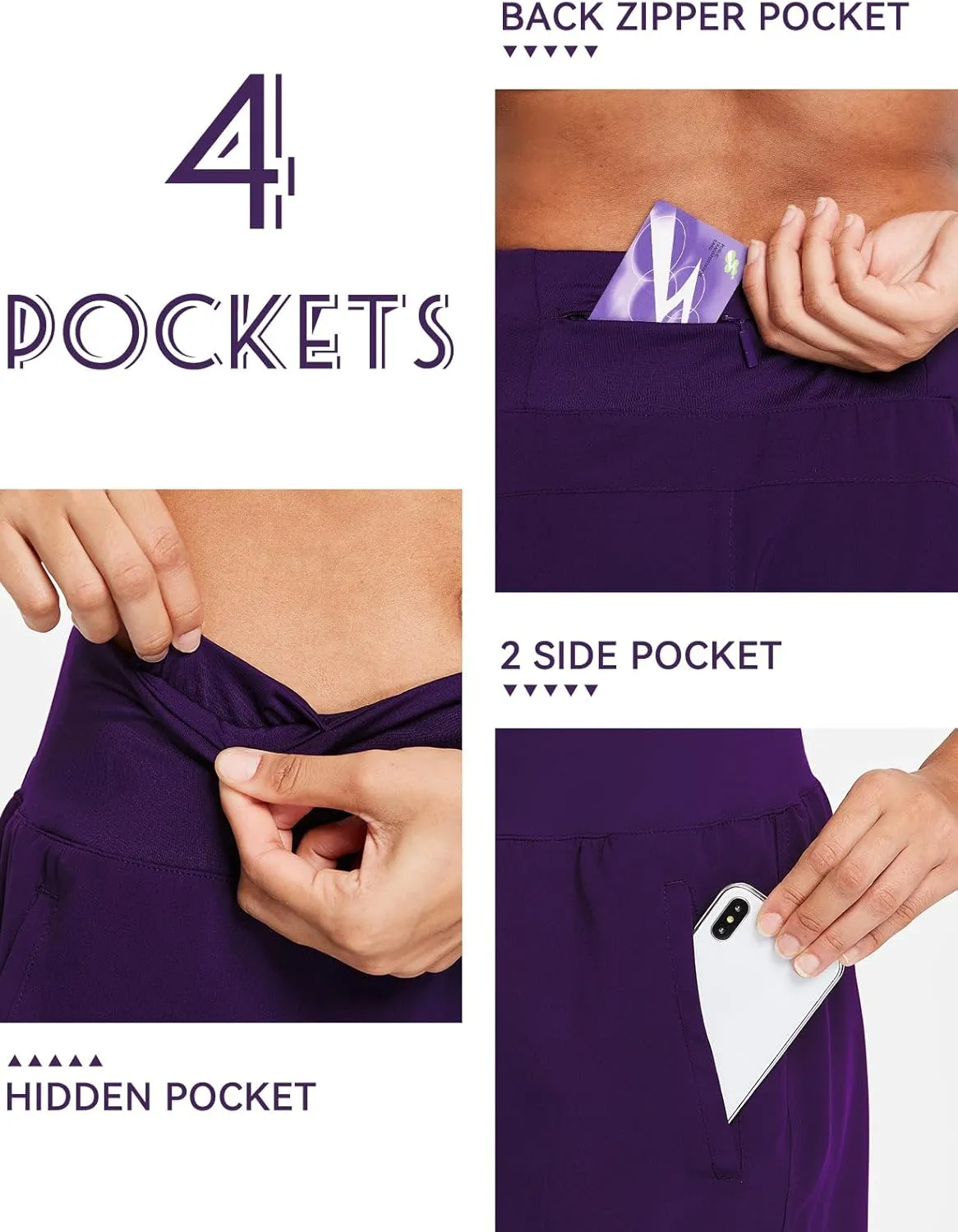baleaf Women's 5" Workout Shorts Gym Running Shorts Athletic with Liner High Waistband Quick Dry Sports Zipper Pockets