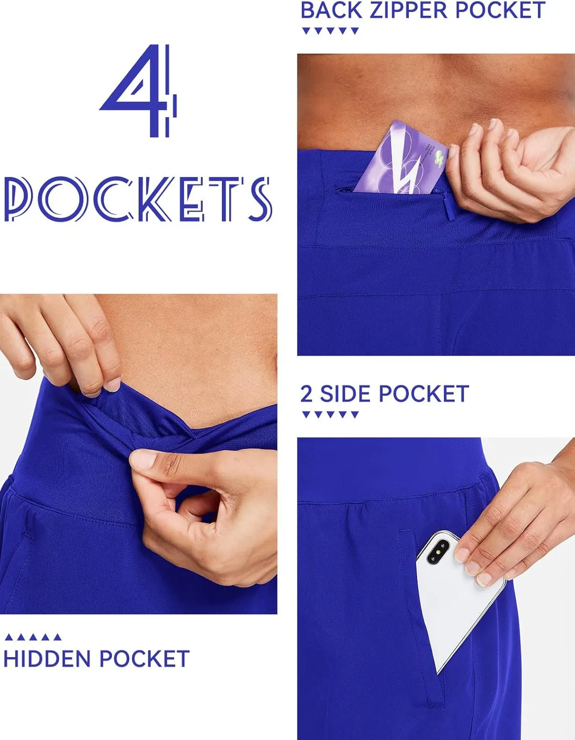 baleaf Women's 5" Workout Shorts Gym Running Shorts Athletic with Liner High Waistband Quick Dry Sports Zipper Pockets