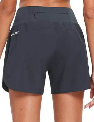 baleaf Women's 5" Workout Shorts Gym Running Shorts Athletic with Liner High Waistband Quick Dry Sports Zipper Pockets