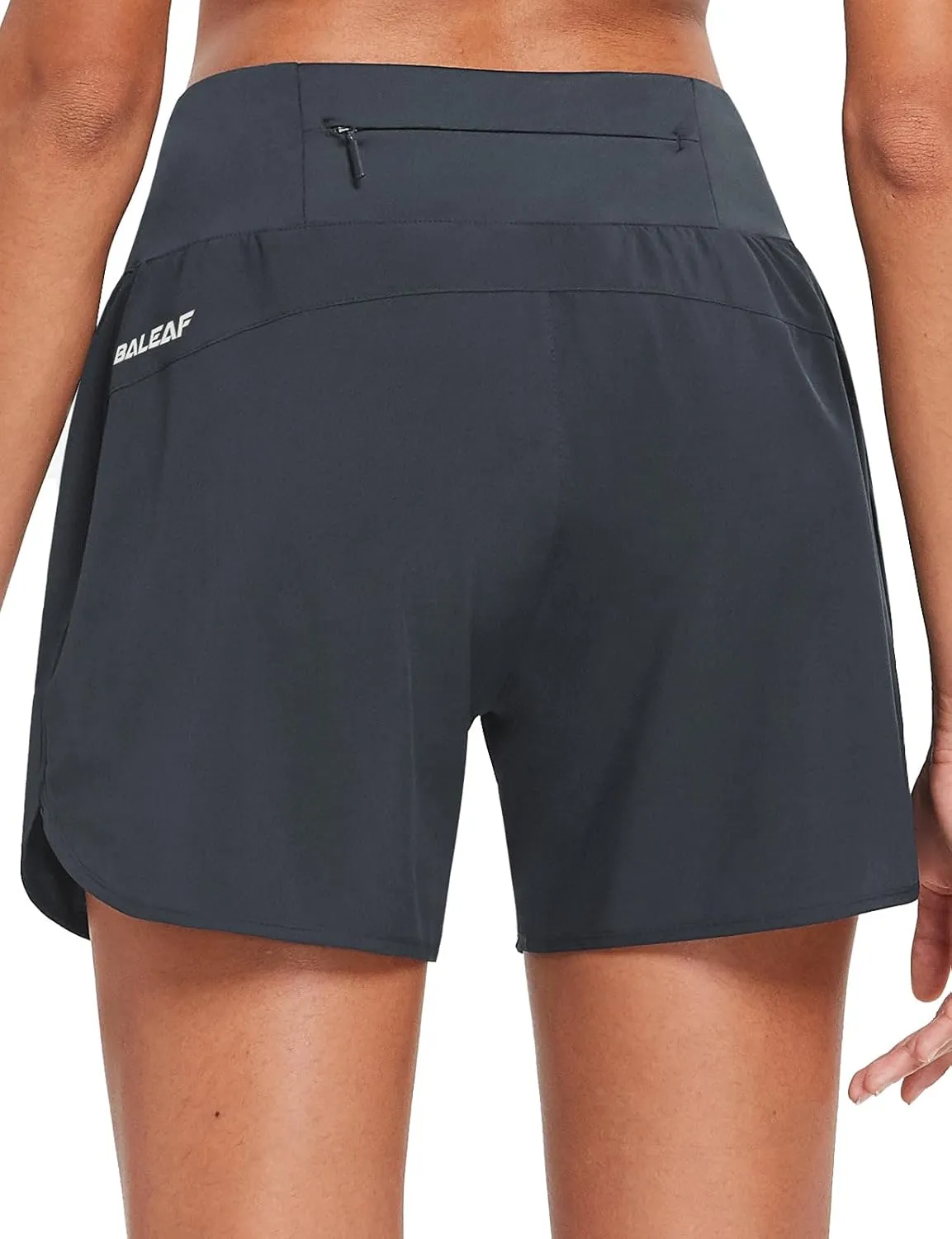 baleaf Women's 5" Workout Shorts Gym Running Shorts Athletic with Liner High Waistband Quick Dry Sports Zipper Pockets