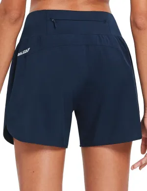 baleaf Women's 5" Workout Shorts Gym Running Shorts Athletic with Liner High Waistband Quick Dry Sports Zipper Pockets
