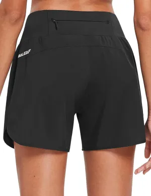 baleaf Women's 5" Workout Shorts Gym Running Shorts Athletic with Liner High Waistband Quick Dry Sports Zipper Pockets
