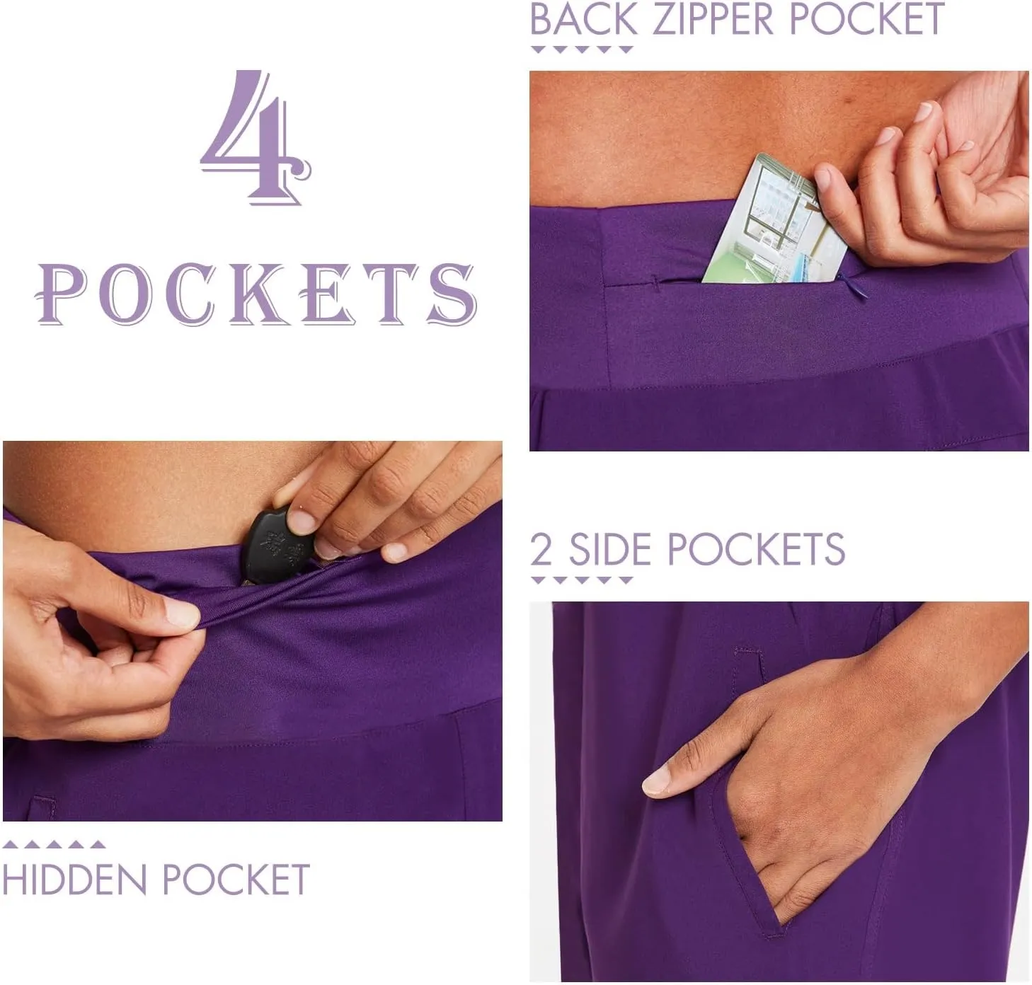 baleaf Womens' 7" Long Running Athletic Shorts with Liner High Waist Workout Gym Quick Dry Soft Split Leg Zipper Pocket