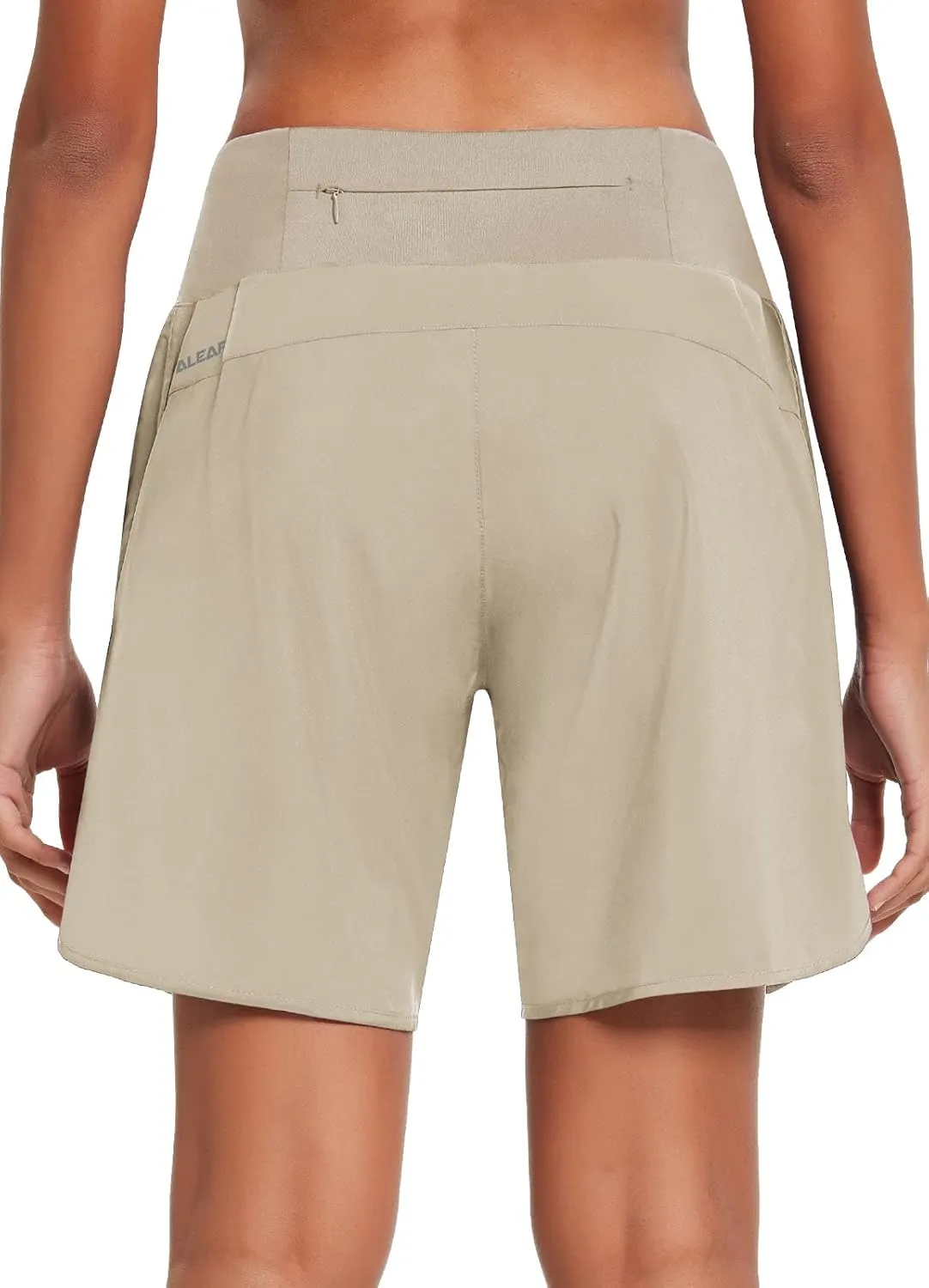 baleaf Womens' 7" Long Running Athletic Shorts with Liner High Waist Workout Gym Quick Dry Soft Split Leg Zipper Pocket