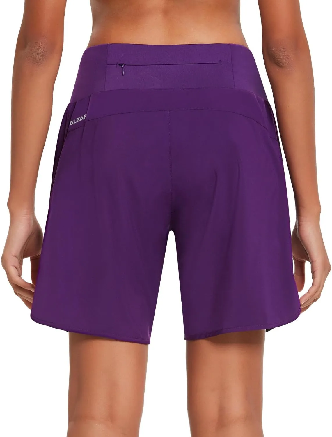 baleaf Womens' 7" Long Running Athletic Shorts with Liner High Waist Workout Gym Quick Dry Soft Split Leg Zipper Pocket