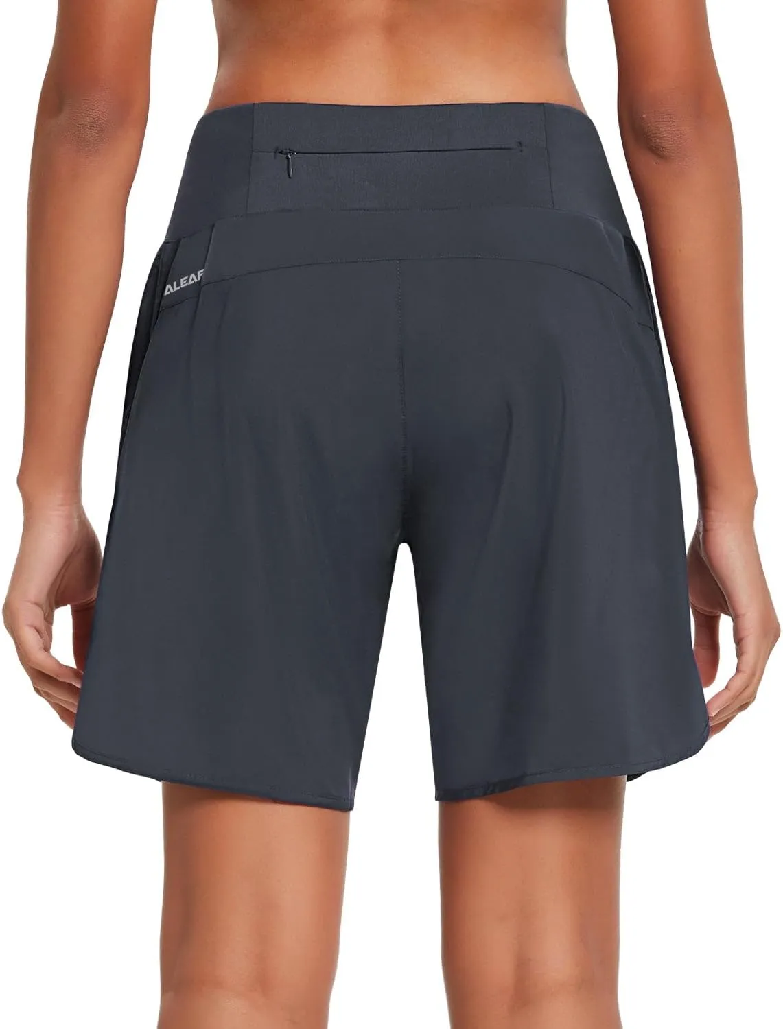 baleaf Womens' 7" Long Running Athletic Shorts with Liner High Waist Workout Gym Quick Dry Soft Split Leg Zipper Pocket