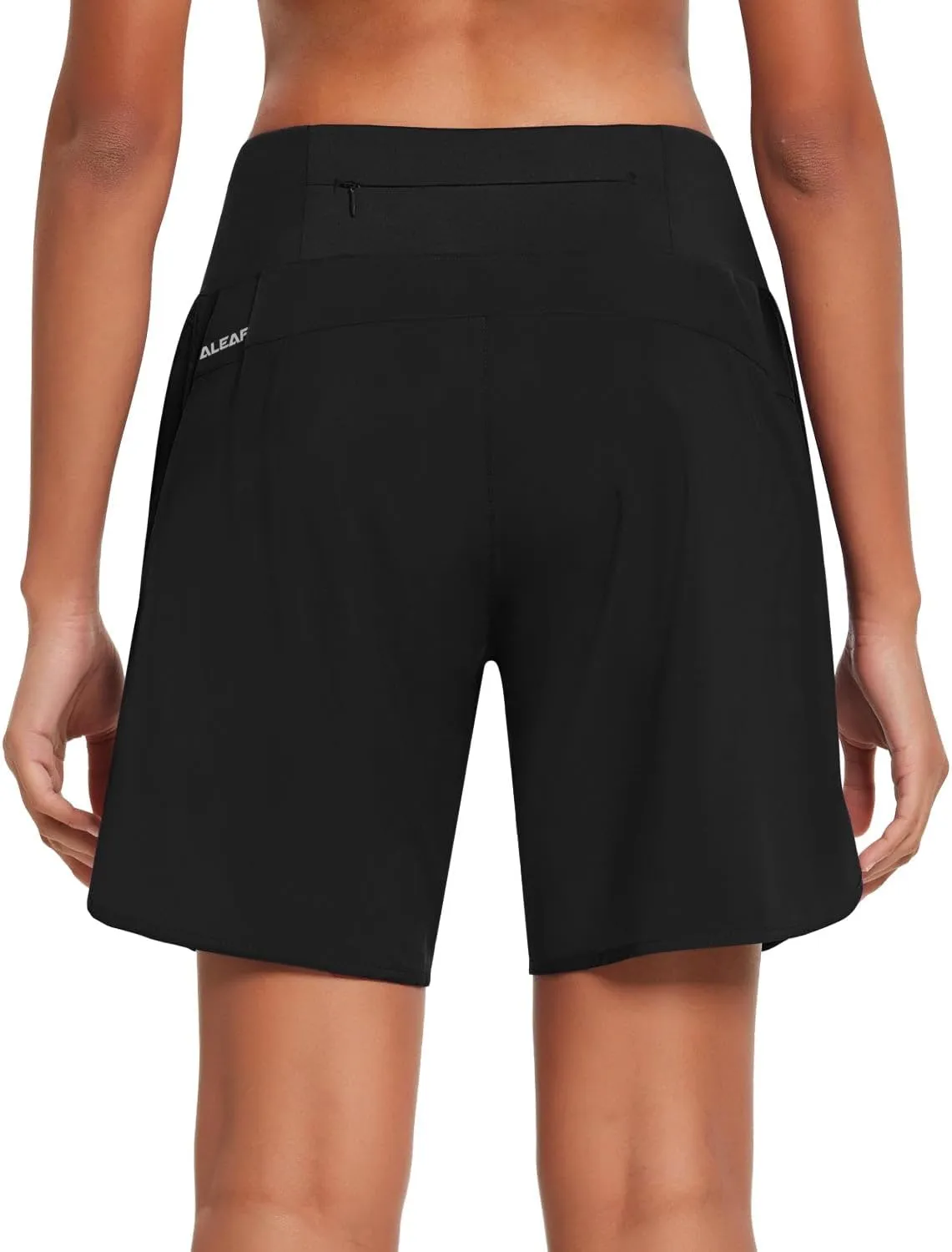 baleaf Womens' 7" Long Running Athletic Shorts with Liner High Waist Workout Gym Quick Dry Soft Split Leg Zipper Pocket