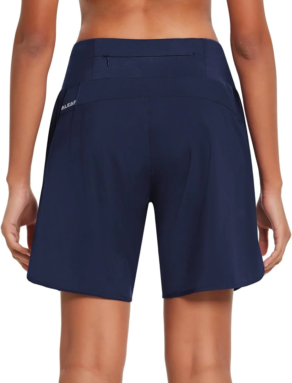 baleaf Womens' 7" Long Running Athletic Shorts with Liner High Waist Workout Gym Quick Dry Soft Split Leg Zipper Pocket