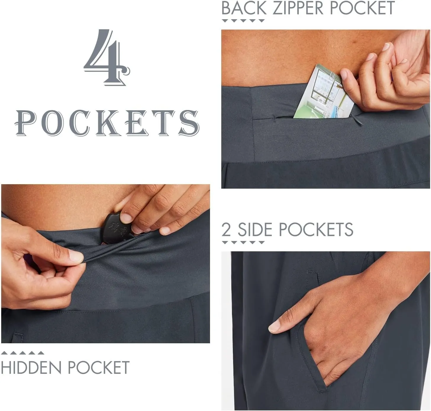 baleaf Womens' 7" Long Running Athletic Shorts with Liner High Waist Workout Gym Quick Dry Soft Split Leg Zipper Pocket