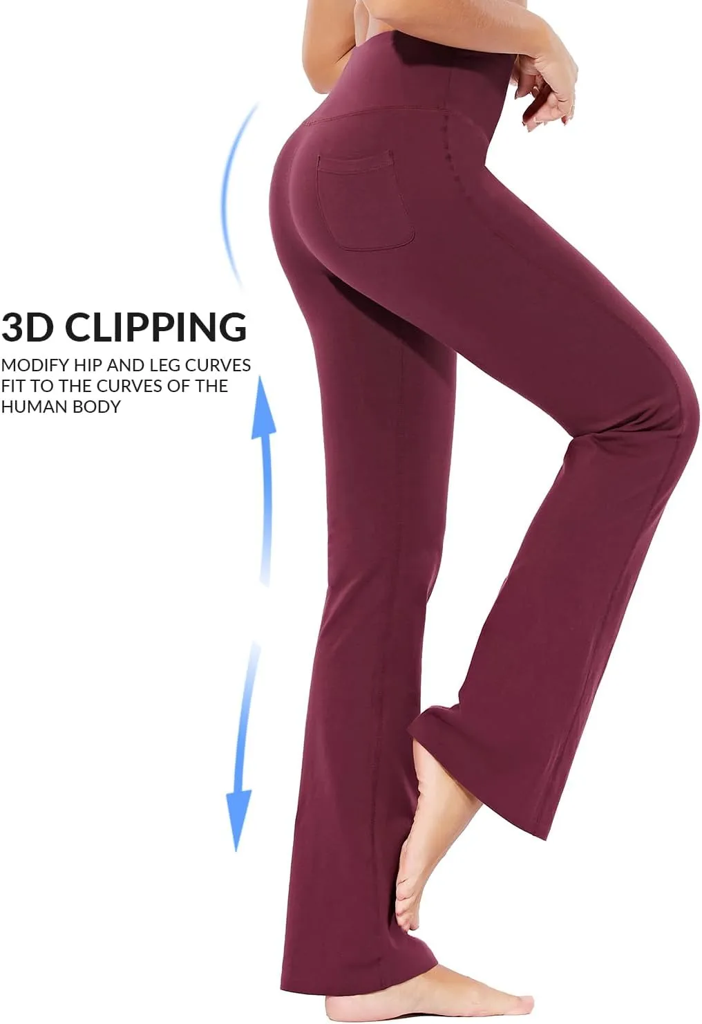baleaf Womens Cotton Flare Yoga Pants High Waisted Bootcut Bell Bottom Leggings Dressy Work Office Trousers