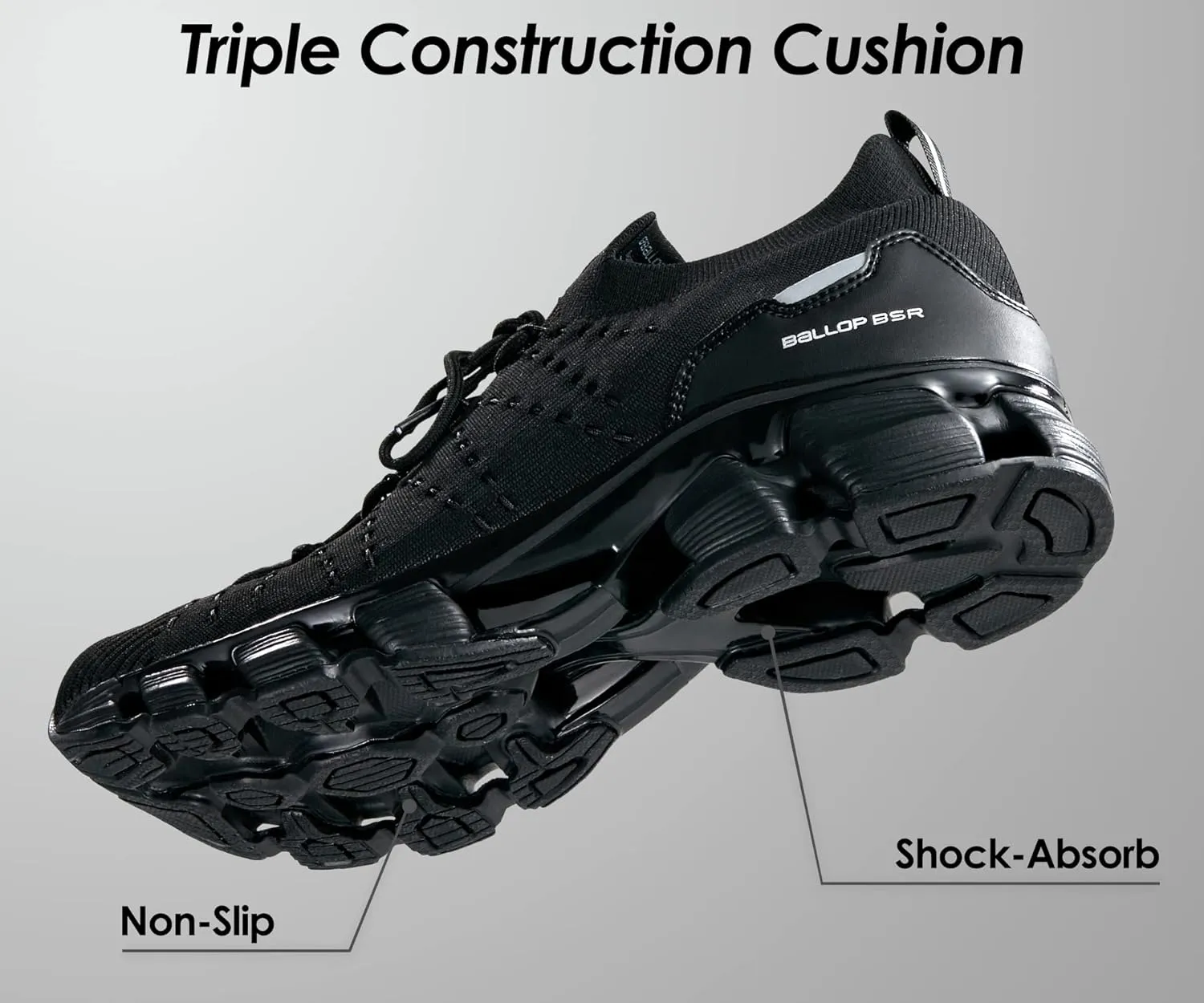 BALLOP TIVAT 2.0 Unisex Walking Shoes, Arch Support Sneakers for Women Men
