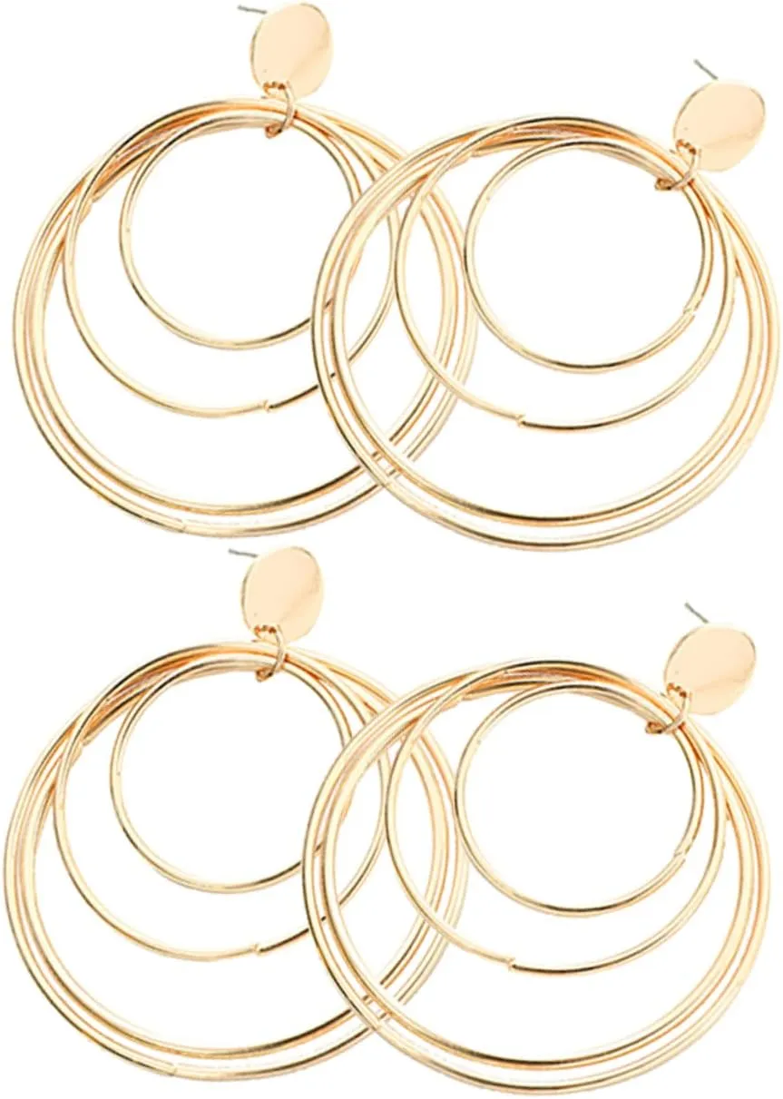 BESPORTBLE Women's Earrings Hoops Set: Alloy Gold Plated Fashion Earrings for Women for Daily and Special Events