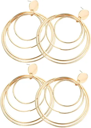 BESPORTBLE Women's Earrings Hoops Set: Alloy Gold Plated Fashion Earrings for Women for Daily and Special Events