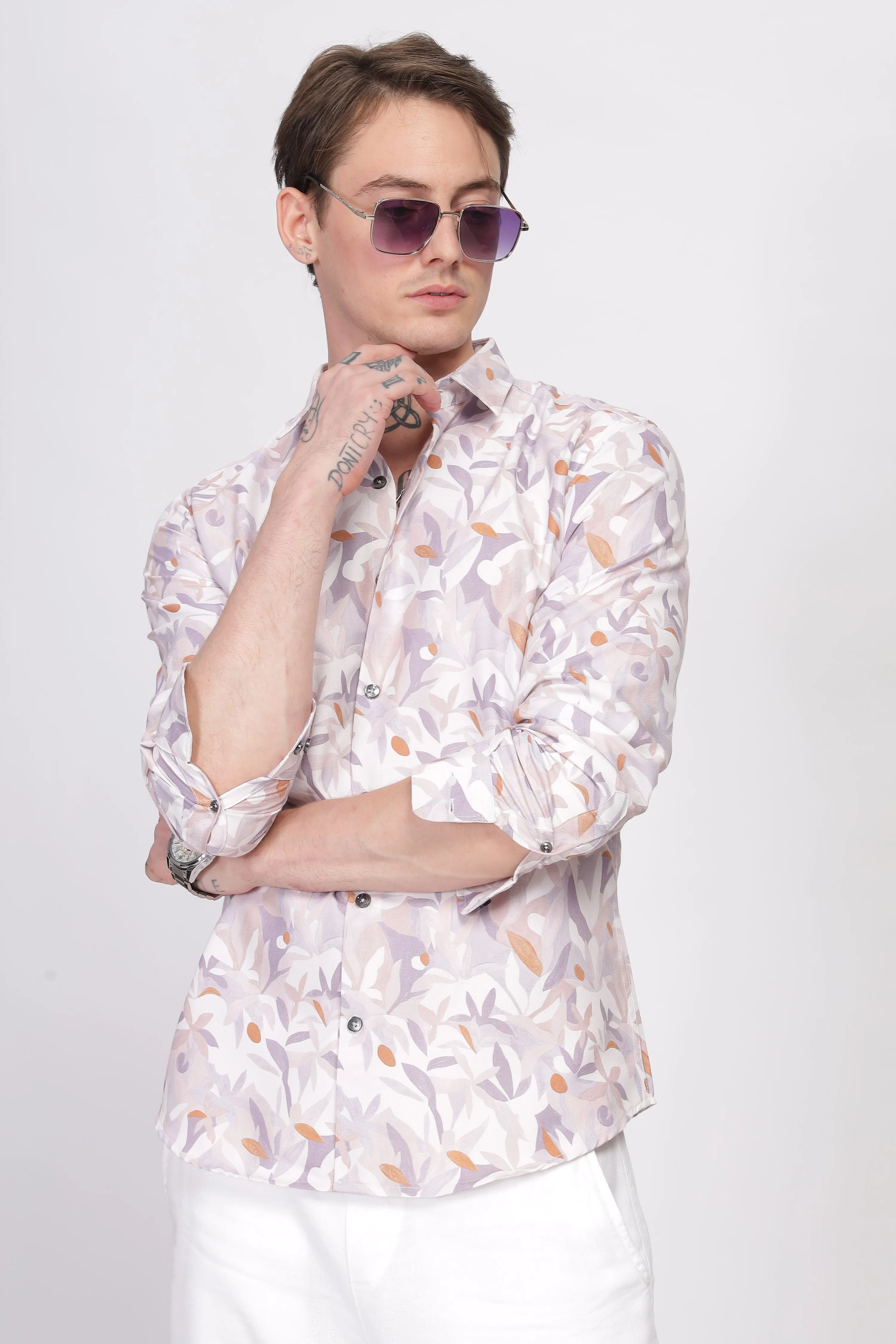 Bloom Floral Lite Lavender Printed Shirt