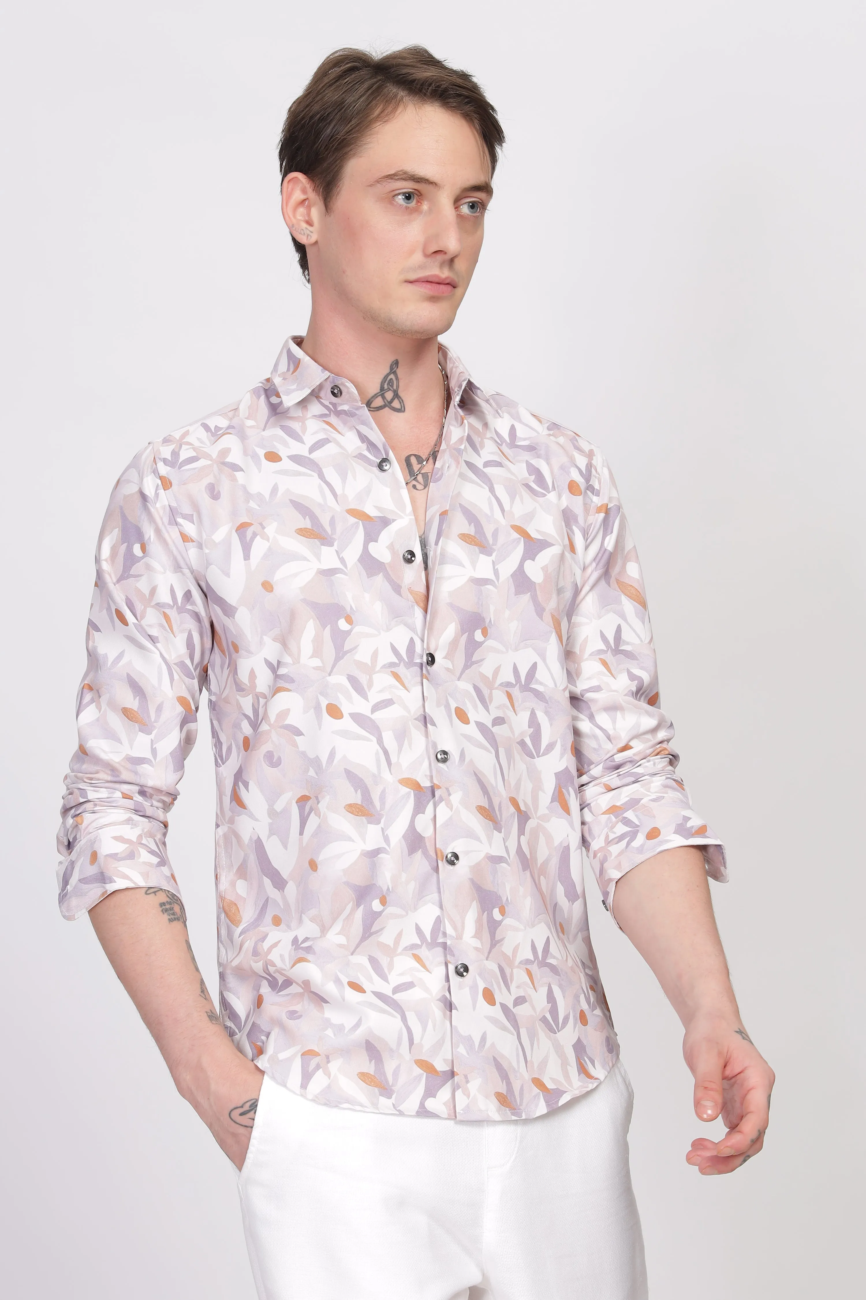 Bloom Floral Lite Lavender Printed Shirt