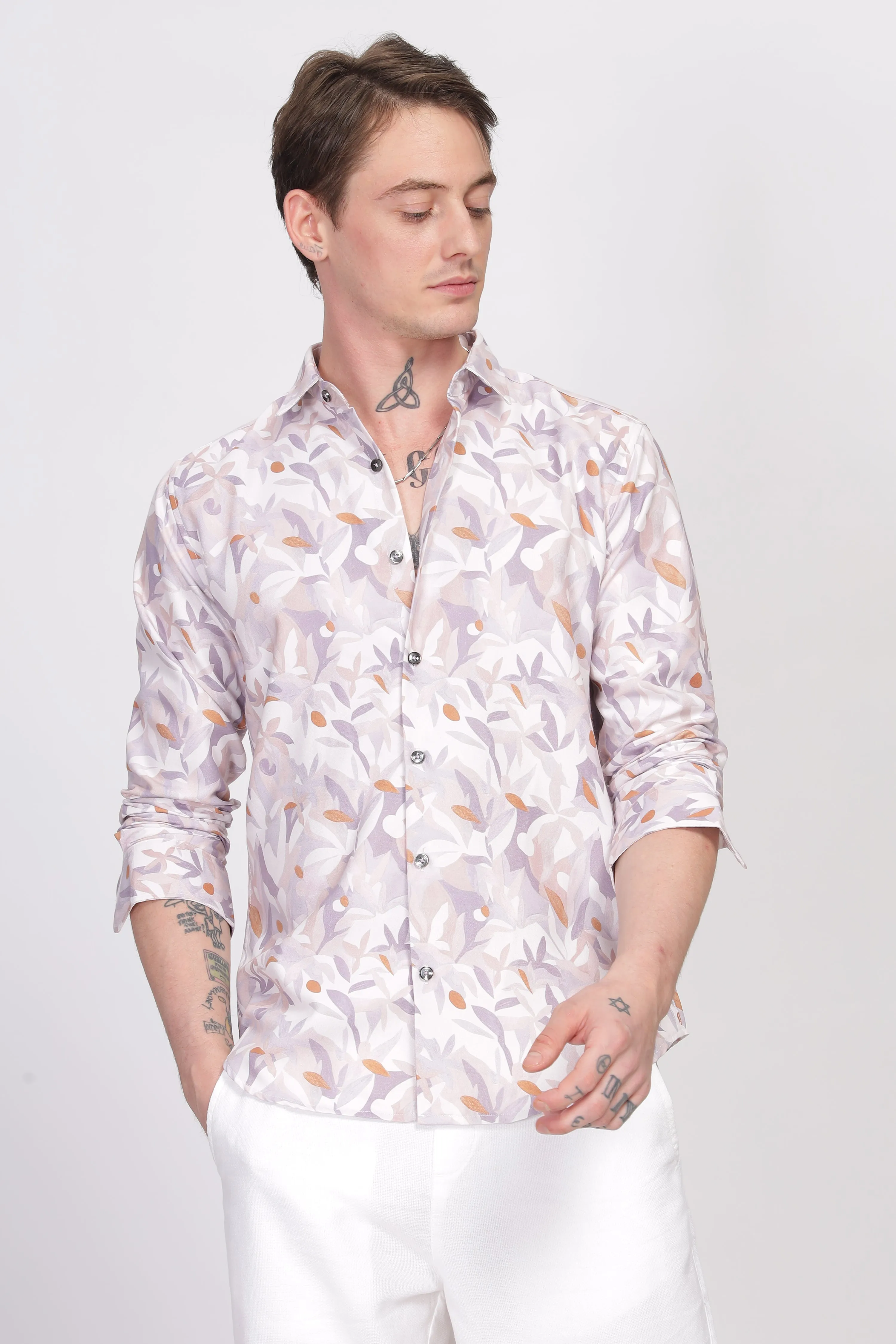 Bloom Floral Lite Lavender Printed Shirt