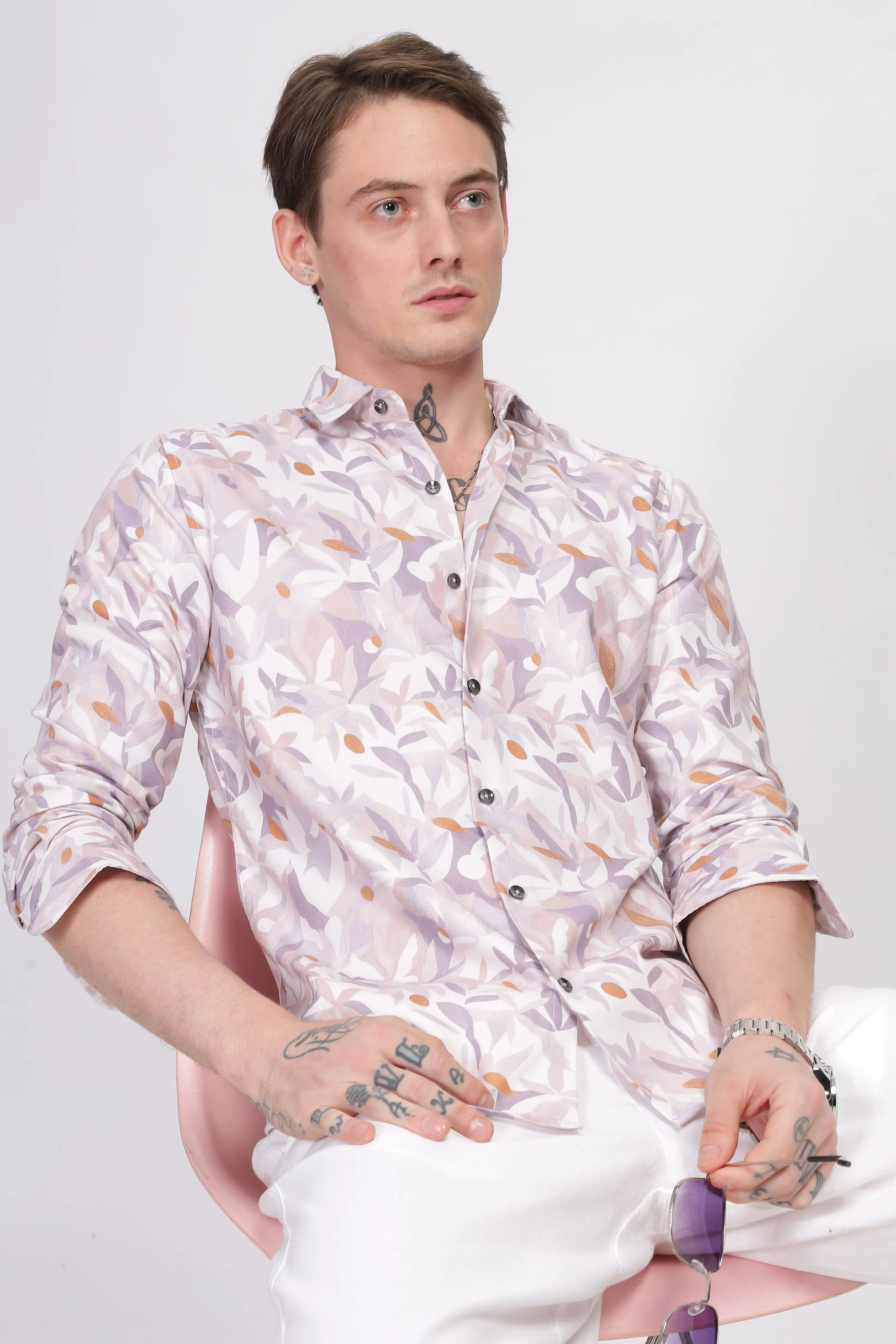 Bloom Floral Lite Lavender Printed Shirt