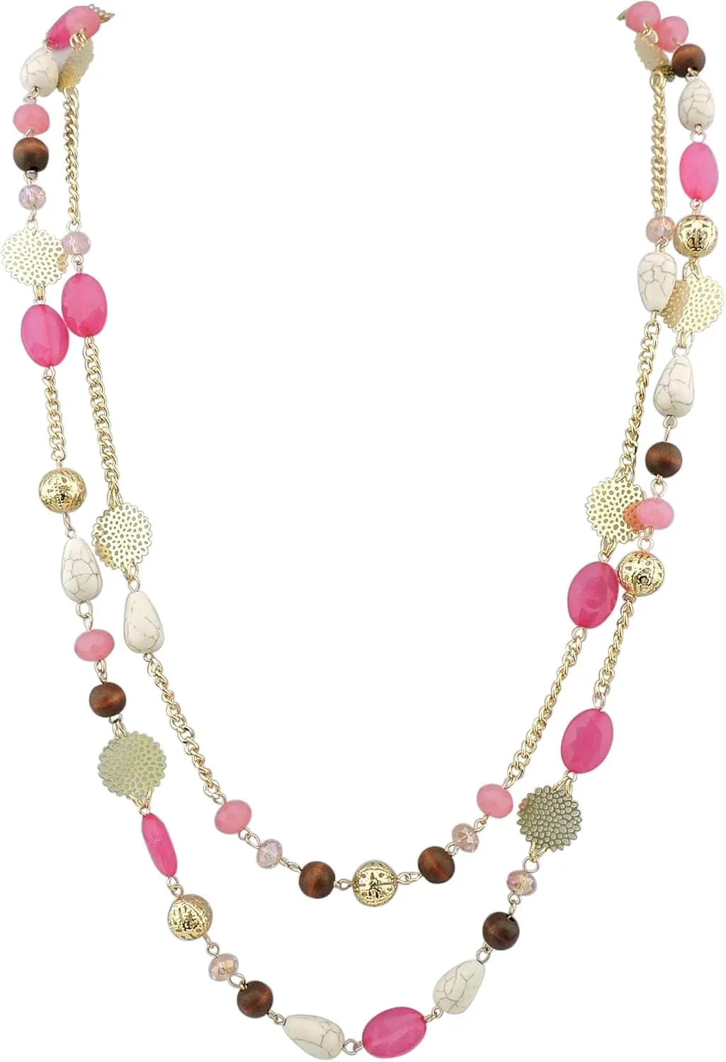 Bocar Long Necklaces for Women Trendy, Boho Layered Crystal Beaded Collar Necklaces for Women, Fashion Statement Necklaces Jewelry