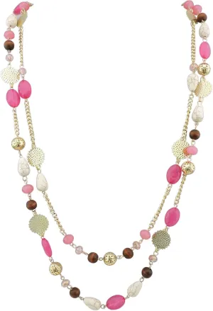 Bocar Long Necklaces for Women Trendy, Boho Layered Crystal Beaded Collar Necklaces for Women, Fashion Statement Necklaces Jewelry