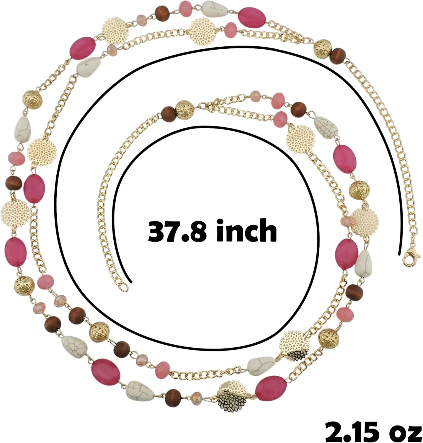 Bocar Long Necklaces for Women Trendy, Boho Layered Crystal Beaded Collar Necklaces for Women, Fashion Statement Necklaces Jewelry