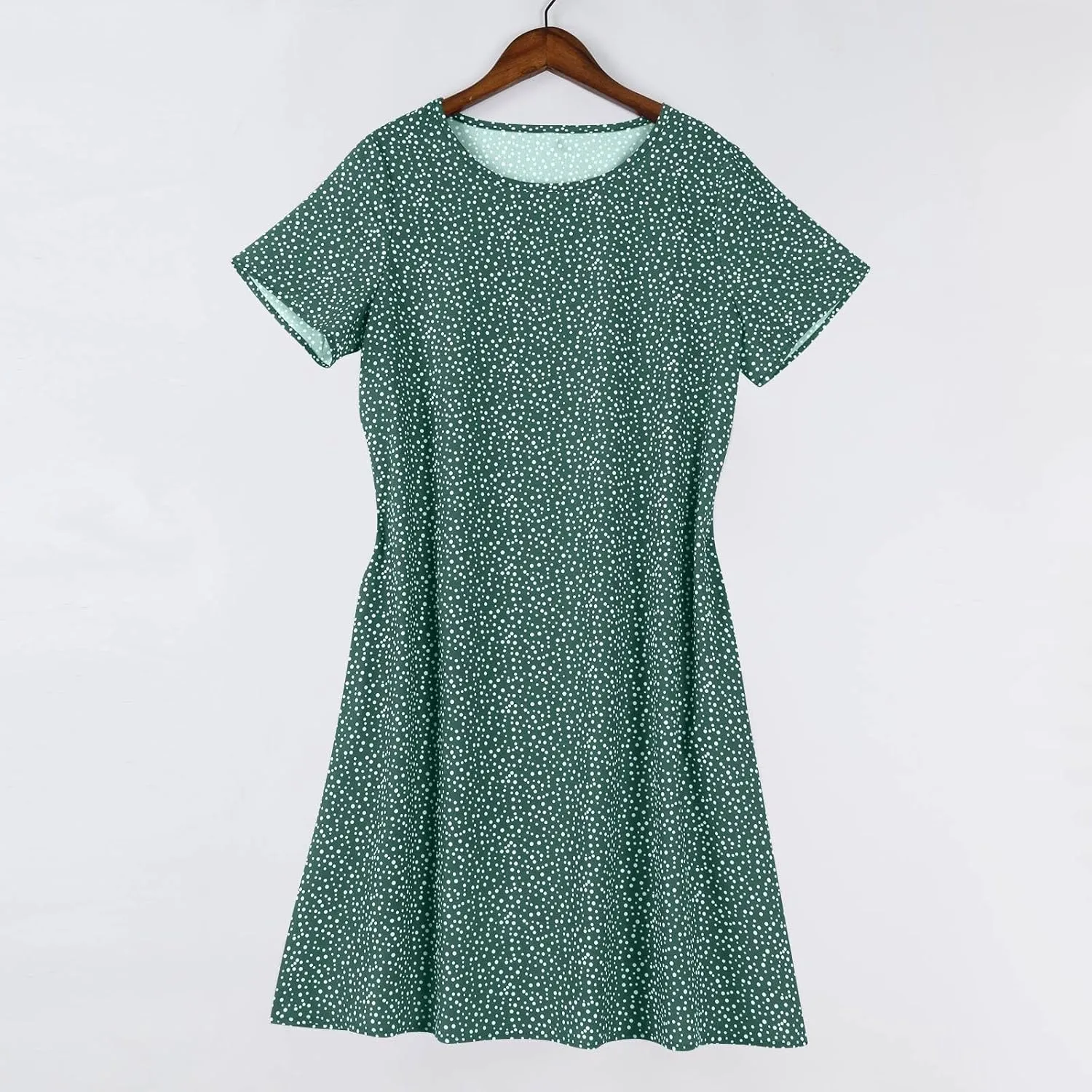 Boho Dresses for Women 2025 Summer Floral Print Short Sleeve Midi Dress Casual Loose A Line Beach Sun Dresses with Pockets