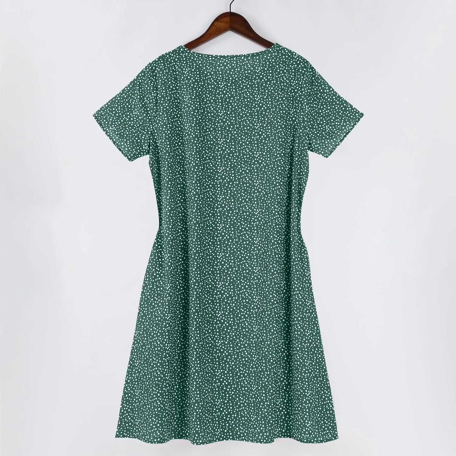 Boho Dresses for Women 2025 Summer Floral Print Short Sleeve Midi Dress Casual Loose A Line Beach Sun Dresses with Pockets