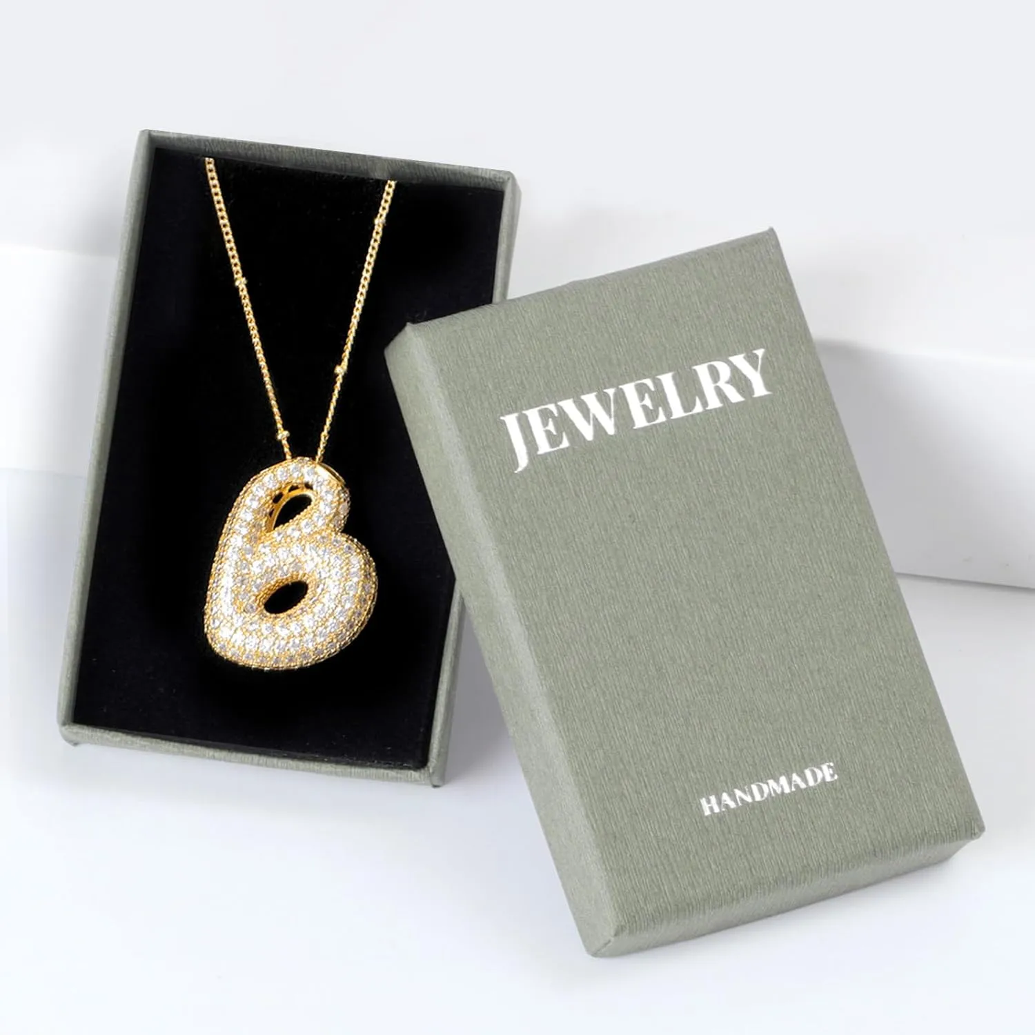 Bubble Initial Necklaces for Women Dainty Balloon Letter Pendant Name Necklaces Charm Chain Necklaces Jewelry