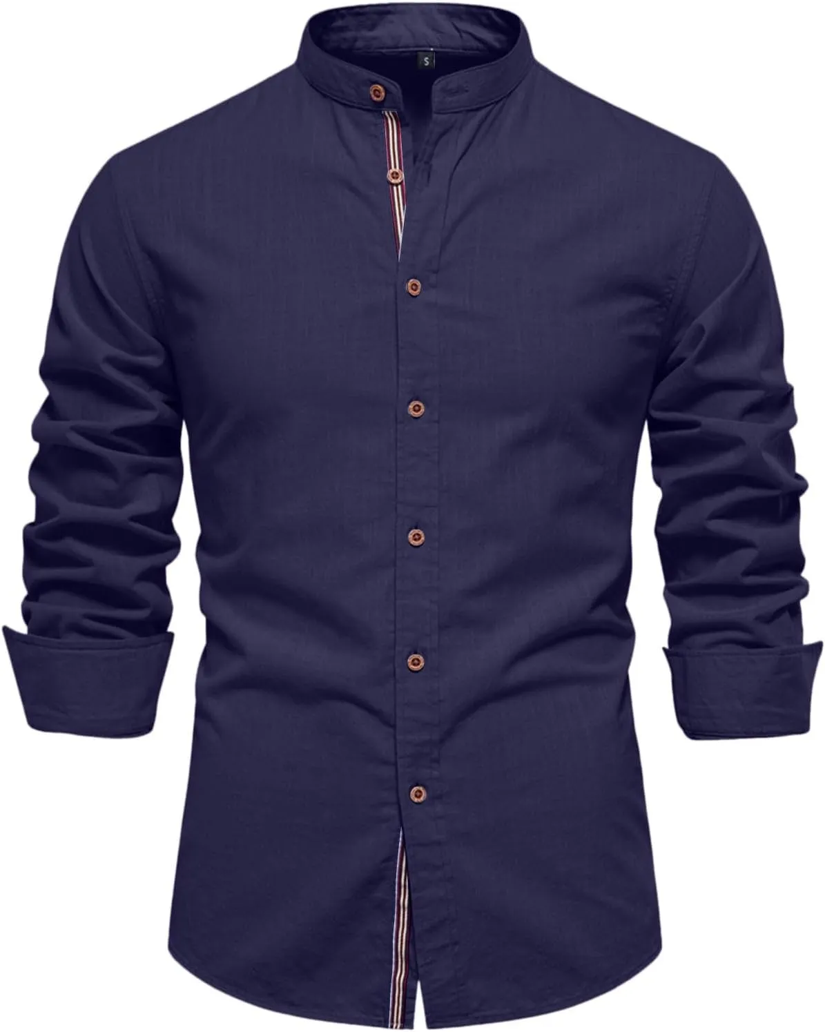 Button Up Shirt Men Long Sleeve Slim Fit Solid Color Casual Collar Shirts Lightweight Regular Fit Work Jackets