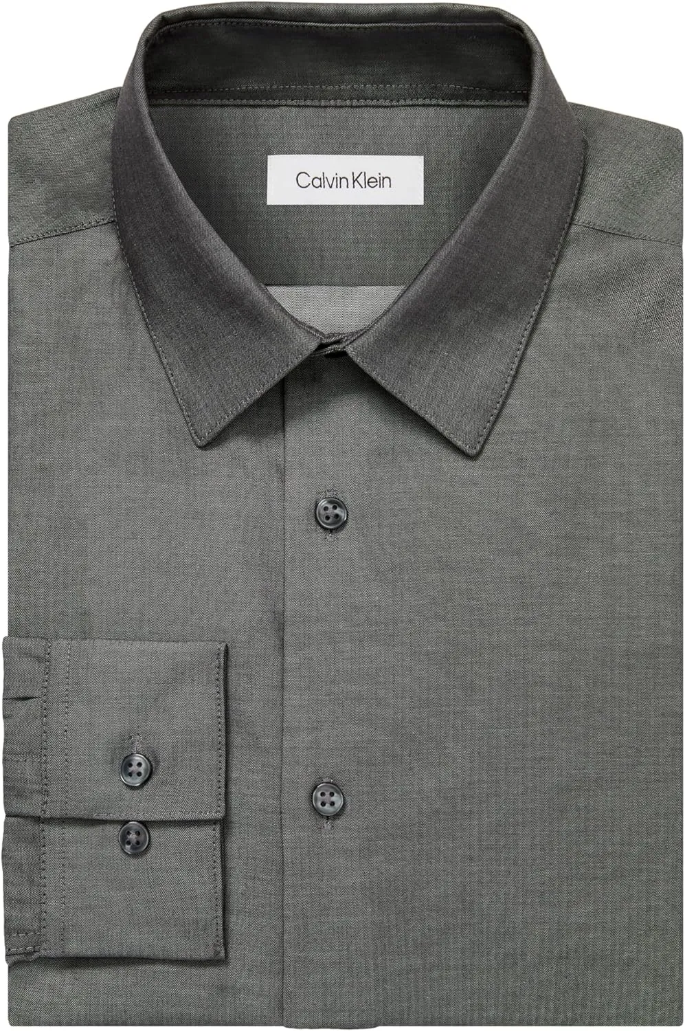 Calvin Klein Men's Dress Shirt Herringbone Stretch