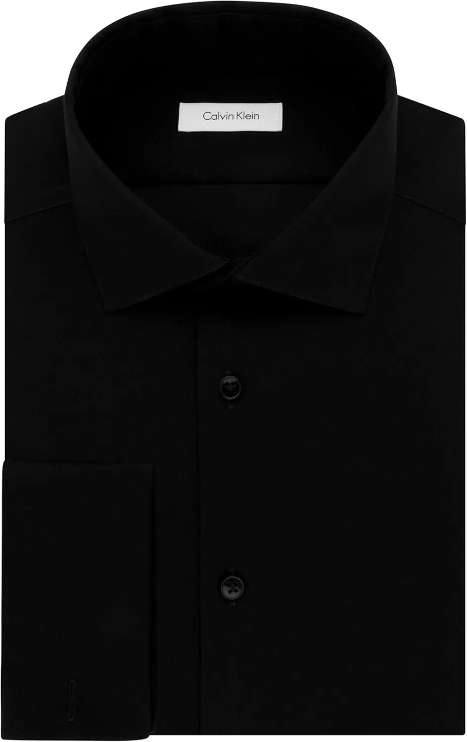 Calvin Klein Men's Dress Shirt Slim Fit Non Iron Herringbone French Cuff