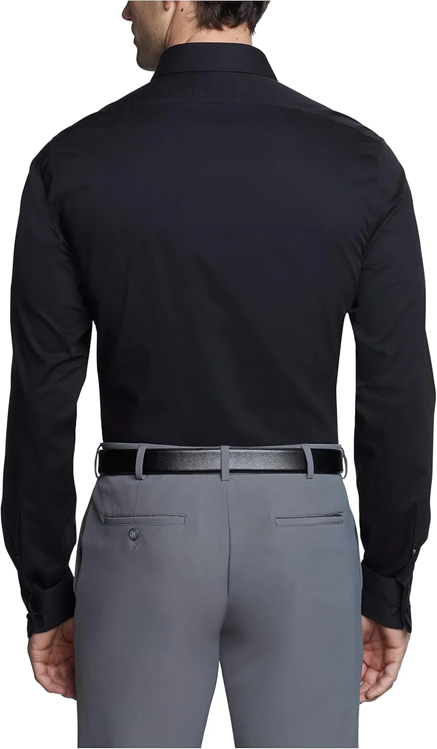 Calvin Klein Men's Dress Shirt Slim Fit Non Iron Herringbone French Cuff