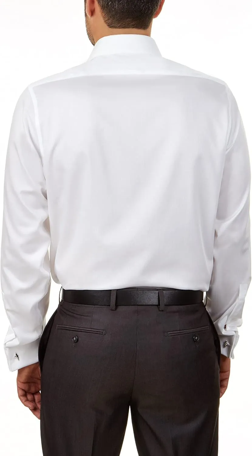 Calvin Klein Men's Dress Shirt Slim Fit Non Iron Herringbone French Cuff