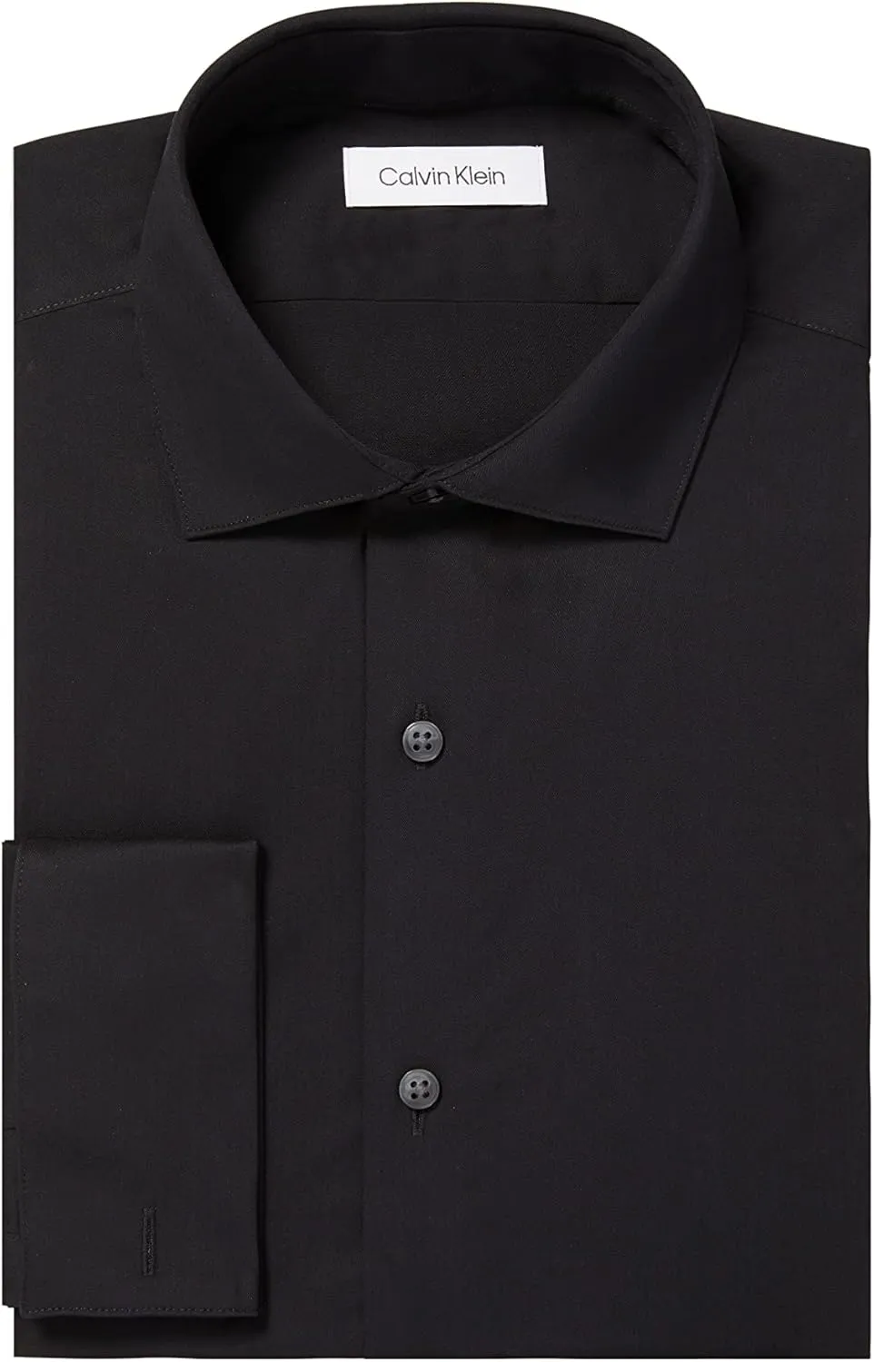Calvin Klein Men's Dress Shirt Slim Fit Non Iron Herringbone French Cuff